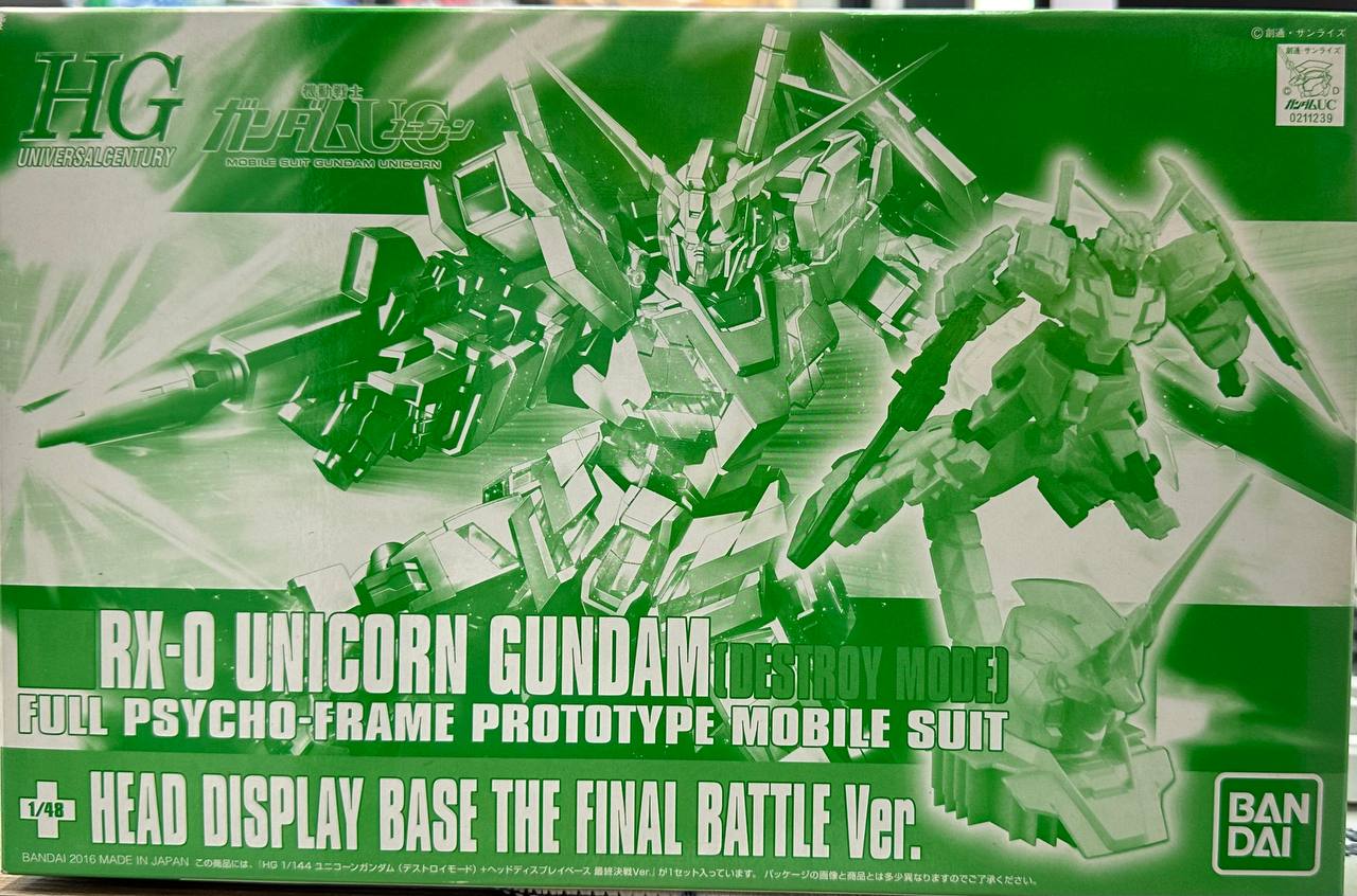 [HG] Gundam Unicorn RX-0 (Destroy Mode) Head Display Base The Final Battle Ver.