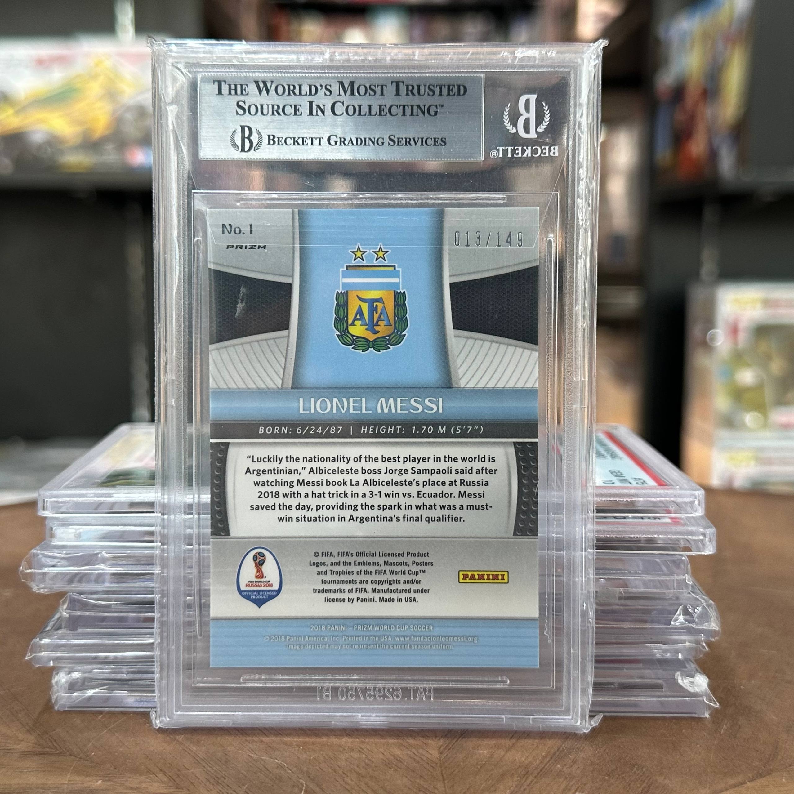 2018 Panini Prizm World Cup #1 Lionel Messi Red /149 Becket 9 Argentina