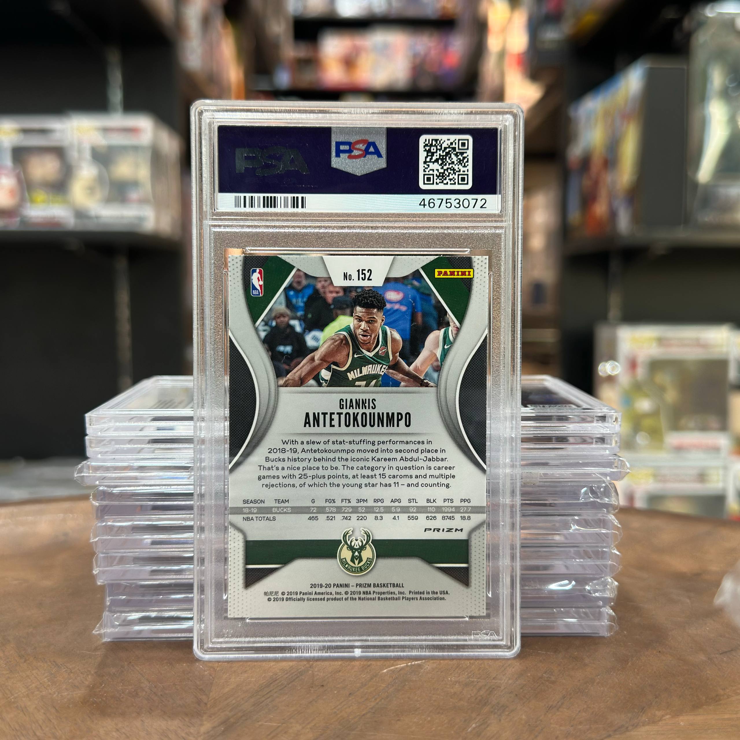 Giannis Antetokounmpo 2019 Panini Prizm RED ICE Prizm Refractor PSA 9