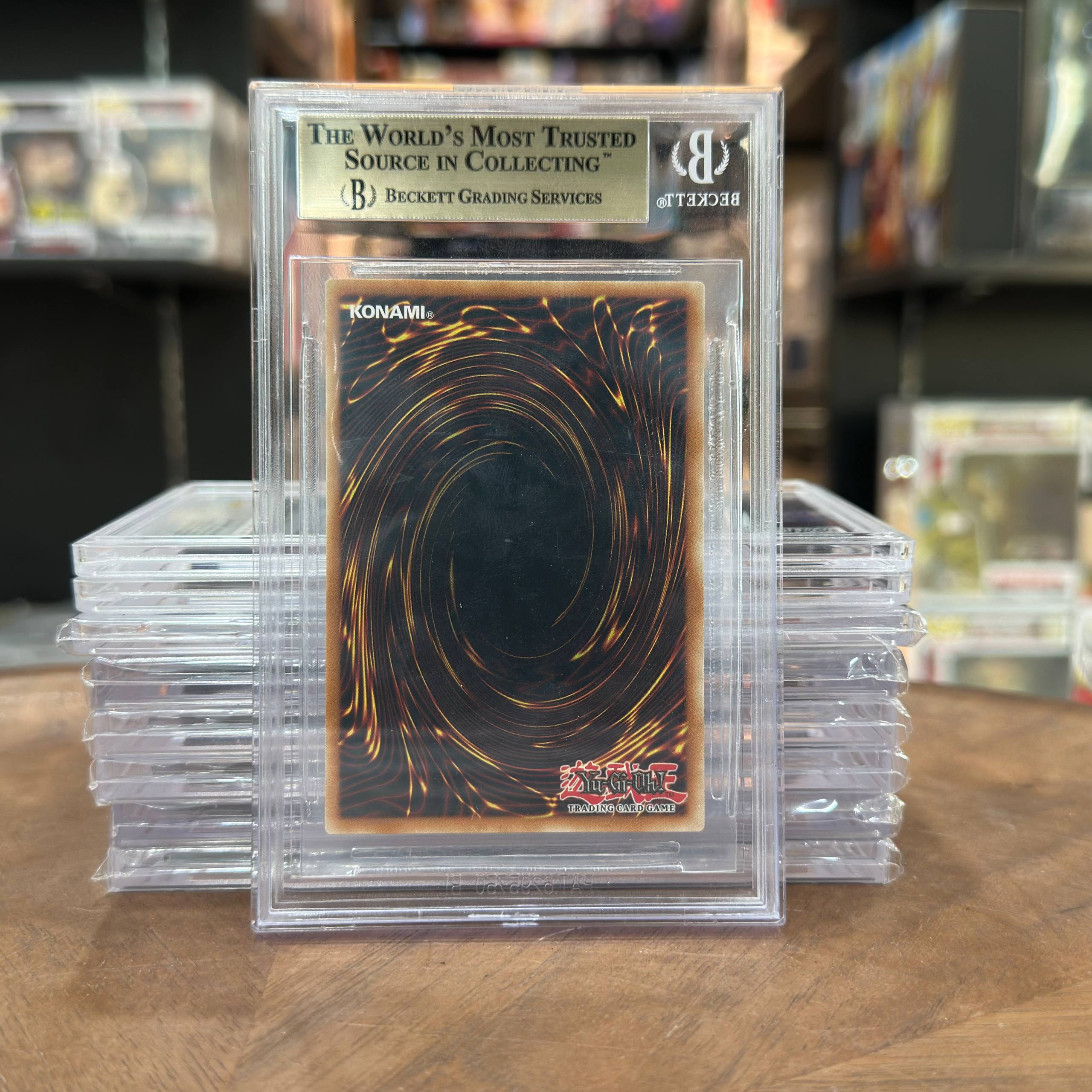 2020 Maximum Gold (MAGO) 1st Edition "Blue-Eyes White Dragon" Yu-Gi-Oh! card, certified as a 9.5 Gem Mint